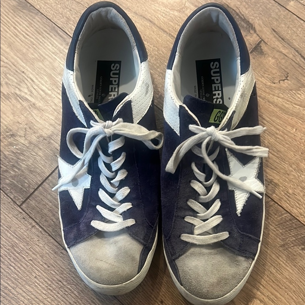 Golden Goose Navy and White Men's Sneakers